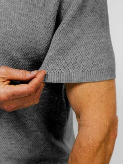 Clearance Mercury Grey Heather Men'S Labs Atlas Short Sleeve Knit Polo Men'S Polos, Tees & Henleys