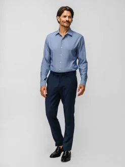 Hot Navy End On End Men'S Aerozero° Dress Shirt Men'S Shirts