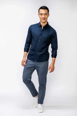 Outlet Navy Men'S Hybrid Button-Down Men'S Shirts