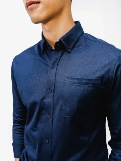 Outlet Navy Men'S Hybrid Button-Down Men'S Shirts