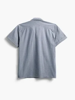 Online Navy Stripe Men'S Hybrid Seersucker Short Sleeve Shirt Men'S Shirts