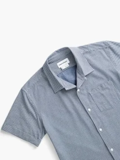 Online Navy Stripe Men'S Hybrid Seersucker Short Sleeve Shirt Men'S Shirts