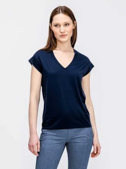 Flash Sale Navy Women'S Composite Merino V-Neck Tee Women'S Shirts