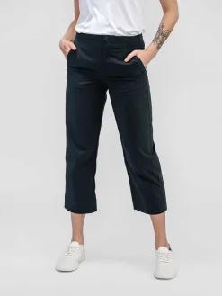 Hot Navy Women'S Pace Poplin Cropped Chino Women'S Pants & Shorts