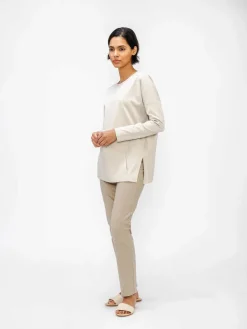 Hot Oatmeal Heather Women'S Fusion Double-Knit Tunic Women'S Shirts