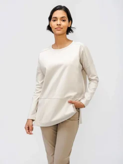 Hot Oatmeal Heather Women'S Fusion Double-Knit Tunic Women'S Shirts
