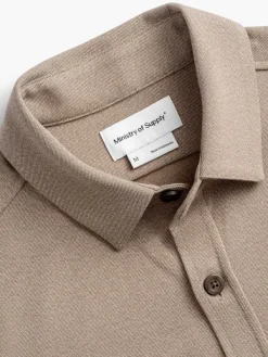 Shop Oatmeal Tweed Men'S Fusion Overshirt Men'S Shirts