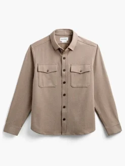 Shop Oatmeal Tweed Men'S Fusion Overshirt Men'S Shirts