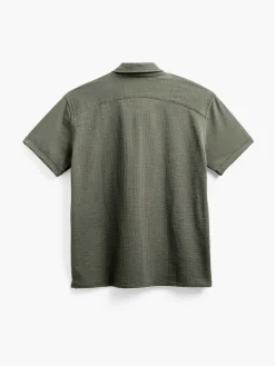 Sale Olive Men'S Hybrid Seersucker Short Sleeve Shirt Men'S Shirts