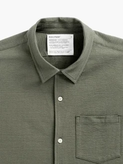 Sale Olive Men'S Hybrid Seersucker Short Sleeve Shirt Men'S Shirts