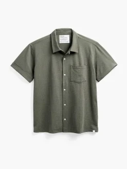 Sale Olive Men'S Hybrid Seersucker Short Sleeve Shirt Men'S Shirts