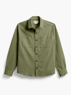 Hot Olive Men'S Pace Poplin Overshirt Men'S Shirts