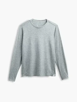 New Pale Grey Heather Men'S Composite Merino Long Sleeve Tee Men'S Polos, Tees & Henleys