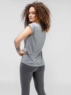 Sale Pale Grey Heather Women'S Composite Merino V-Neck Tee Women'S Shirts