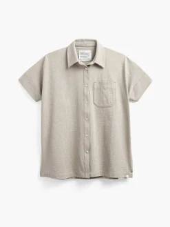 Hot Sand Women'S Hybrid Seersucker Short Sleeve Shirt Women'S Shirts