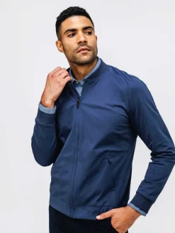 Sale Shadow Blue Heather Men'S Kinetic Bomber Jacket Men'S Jackets & Coats