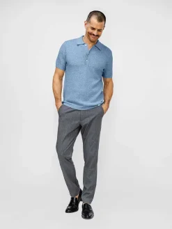 Cheap Sky Blue Men'S Labs Atlas Short Sleeve Knit Polo Men'S Polos, Tees & Henleys