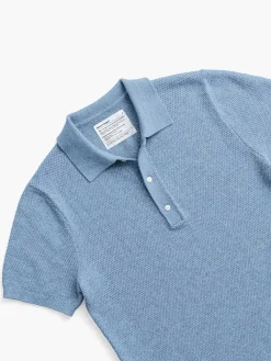Cheap Sky Blue Men'S Labs Atlas Short Sleeve Knit Polo Men'S Polos, Tees & Henleys