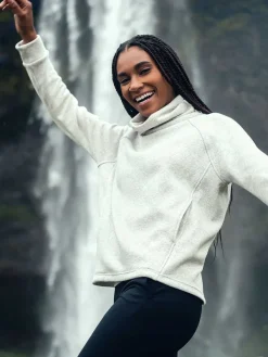 Store Soft Marble Women'S Hybrid Fleece Funnel Neck Women'S Underwear & Socks