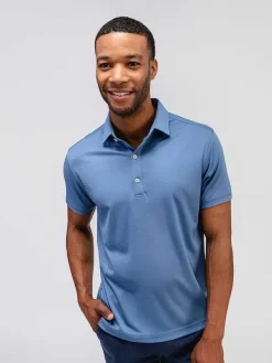 Hot Steel Blue Men'S Apollo Polo Men'S Polos, Tees & Henleys