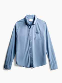 New Steel Blue Men'S Apollo Raglan Sport Shirt Men'S Shirts