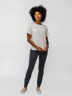 Cheap Taupe Heather Women'S Composite Merino Boxy Tee Women'S Polos, Tees & Henleys