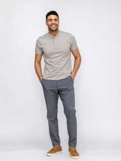 Best Sale Taupe Men'S Composite Merino Short Sleeve Henley Men'S Polos, Tees & Henleys