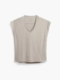 Discount Taupe Women'S Composite Merino V-Neck Tee Women'S Shirts