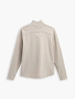 Outlet Taupe Women'S Composite Merino Mock Neck Women'S Shirts