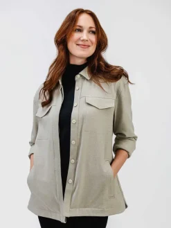 Cheap Taupe Women'S Fusion Overshirt Women'S Shirts