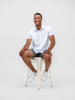 New White Men'S Apollo Short Sleeve Sport Shirt Men'S Shirts