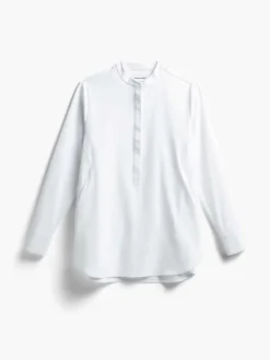 Clearance White Women'S Aerozero° Band Collar Tunic Women'S Shirts