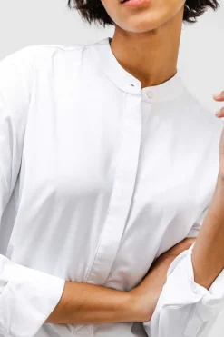 Clearance White Women'S Aerozero° Band Collar Tunic Women'S Shirts