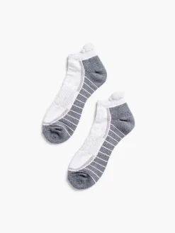 Fashion White/Charcoal Atlas Ankle Sock Men'S Underwear & Socks